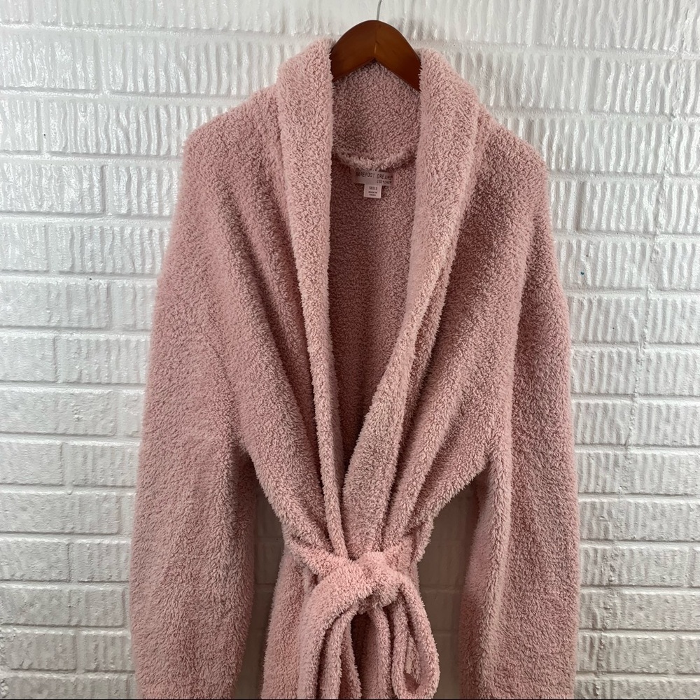 Barefoot Dreams CozyChic Robe Heathered Rose 3 - Picture 3 of 7